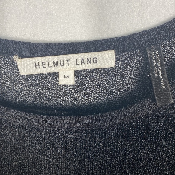 Helmut Lang Black Sheer Long Sleeve Blouse size medium - Picture 3 of 13